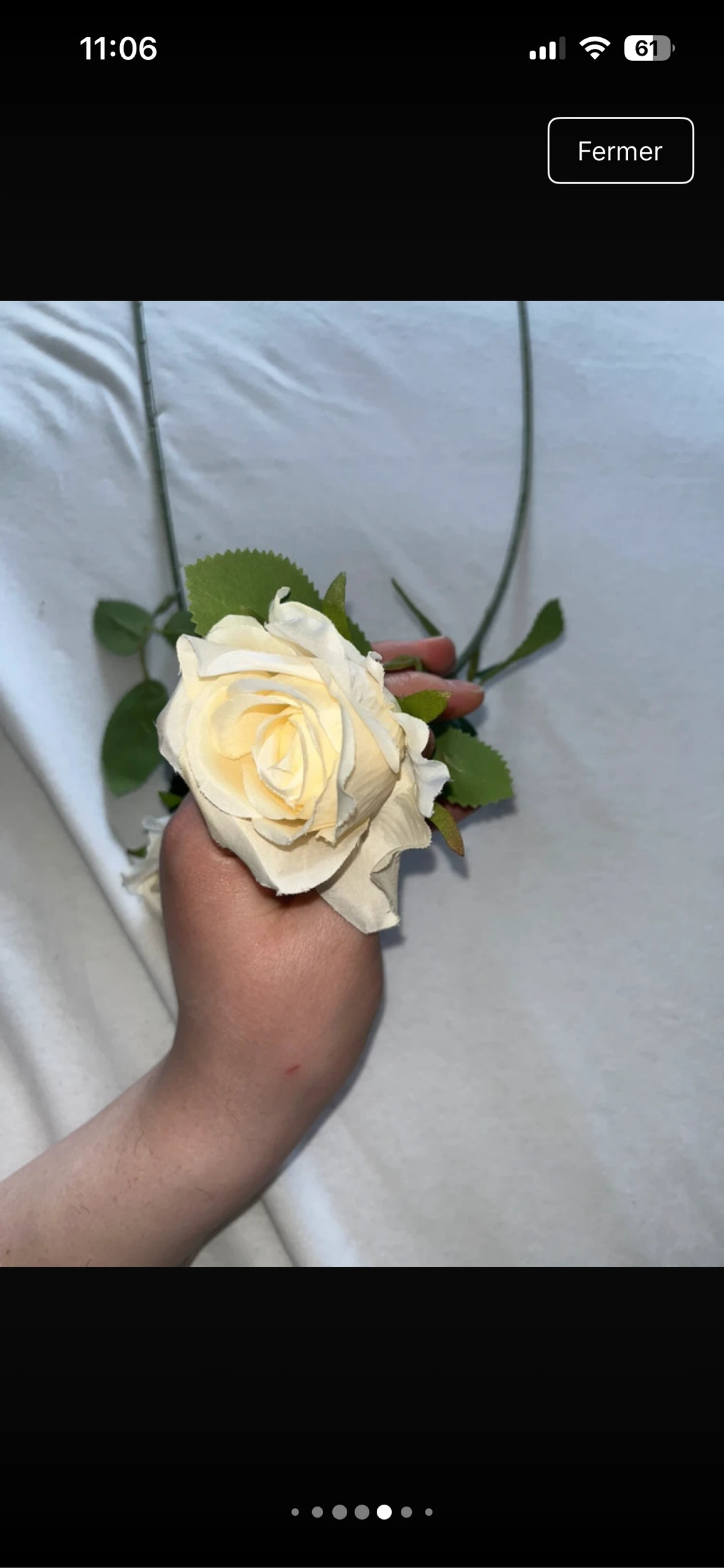 2 rosas de marfil en tela efecto realista – photo 7